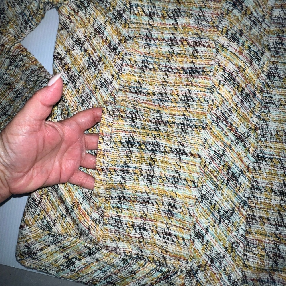 Liverpool los Angeles Collarless Zip Up Jacket Mustard Multi Plaid - Picture 12 of 15